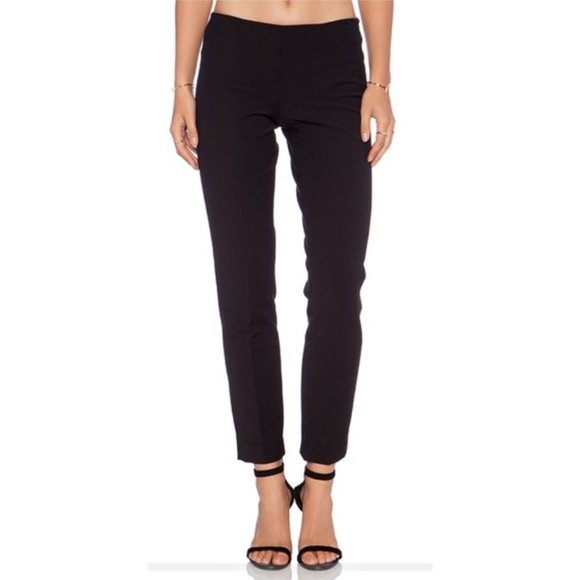 NWT Theory Belisa Monaco Black Side Zip Trouser Pants Sz 2